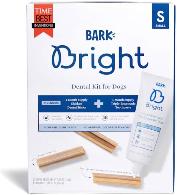 BARK Bright Small Dental Kit for Dogs, 7.71 oz., Count of 30